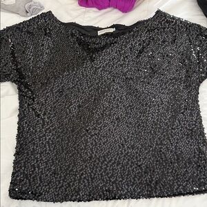 Elegant Black Sequin Blouse